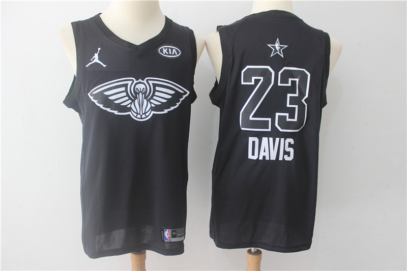 Men New Orleans Pelicans #23 Davis Black 2108 All Stars NBA Jerseys->->NBA Jersey